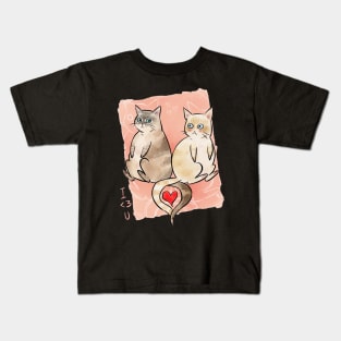 I Heart You, Valentine Cat Kids T-Shirt